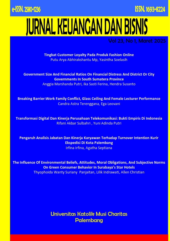 					View Vol. 23 No. 1 (2025): Jurnal Keuangan Dan Bisnis Volume 23, Number 1, March 2025
				